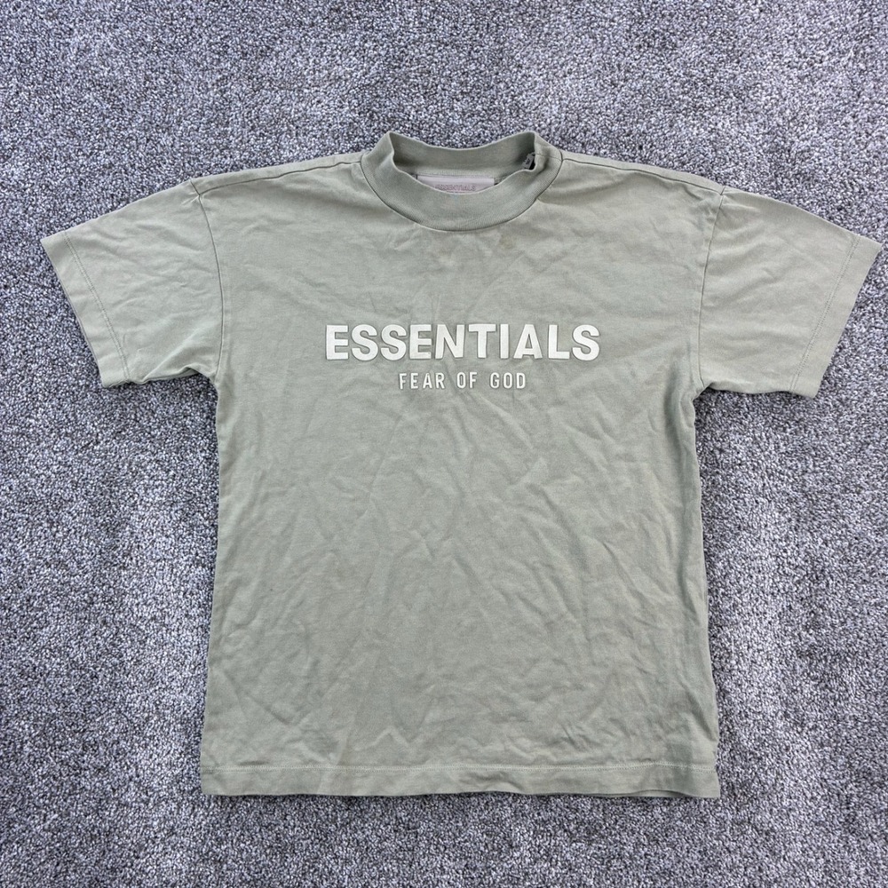 Fear of God Essentials Shirt Mens XS 10 Green Chest Logo FOG